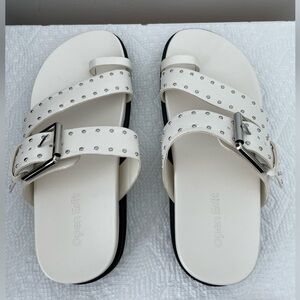 Open Edit Florence toe loop studded sandals. Color ivory, size 5. New with tags!